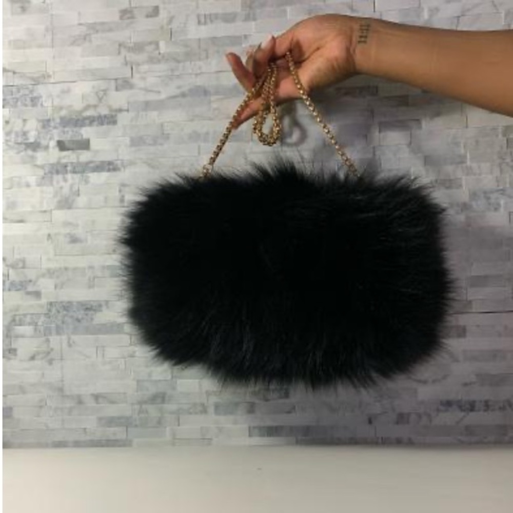 Genuine fox Fur Muff Clutch